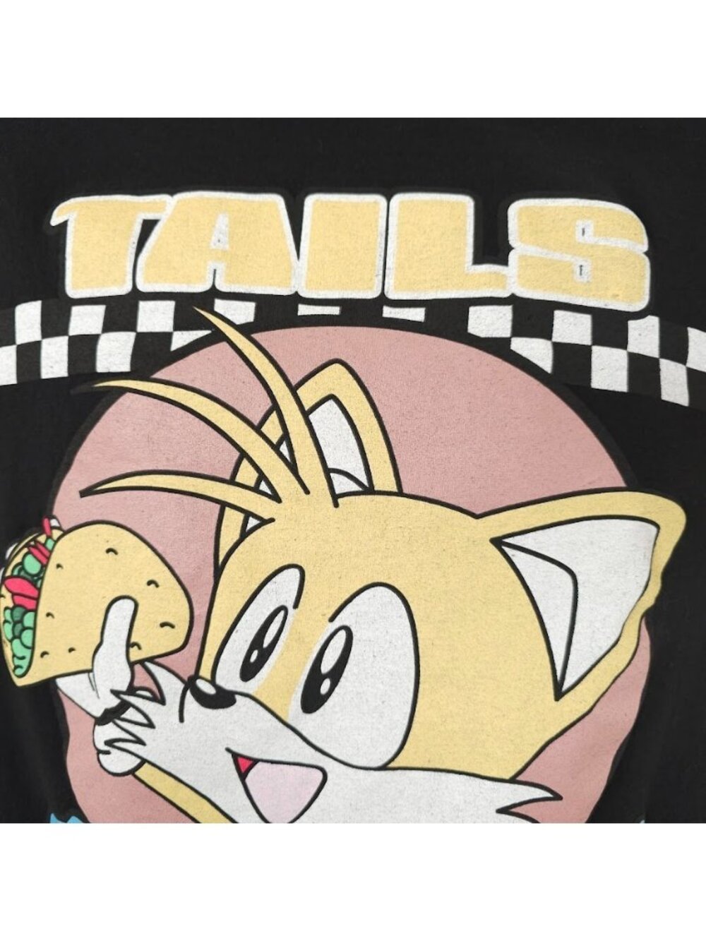 Sonic The Hedgehog T Shirt Mens Size Small Black Tails Tasty Tacos Sega Game - Picture 3 of 7